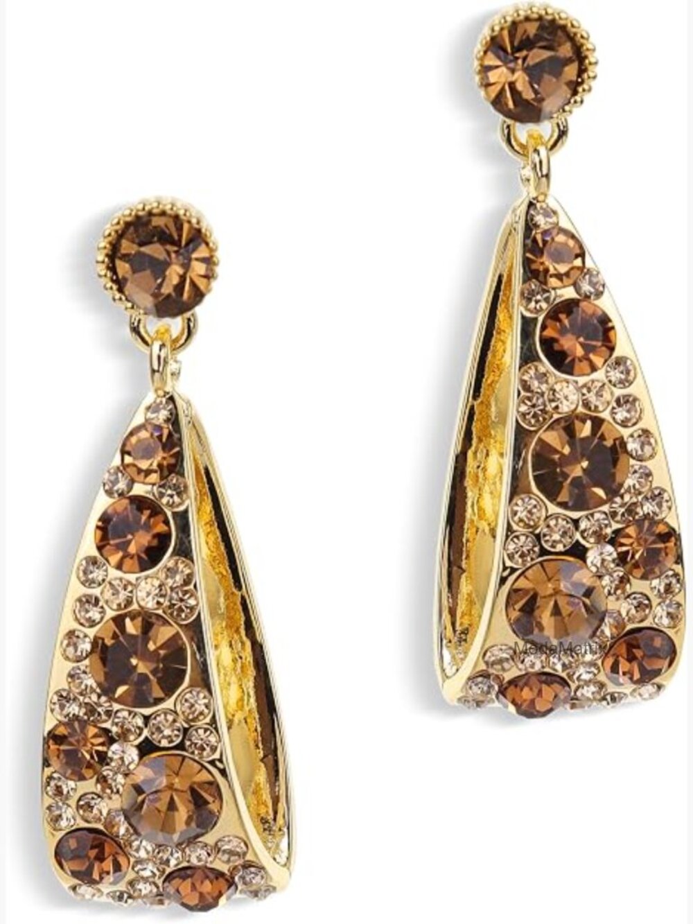 Gold Chunky Geometric Hoop Dangle Drop Earrings